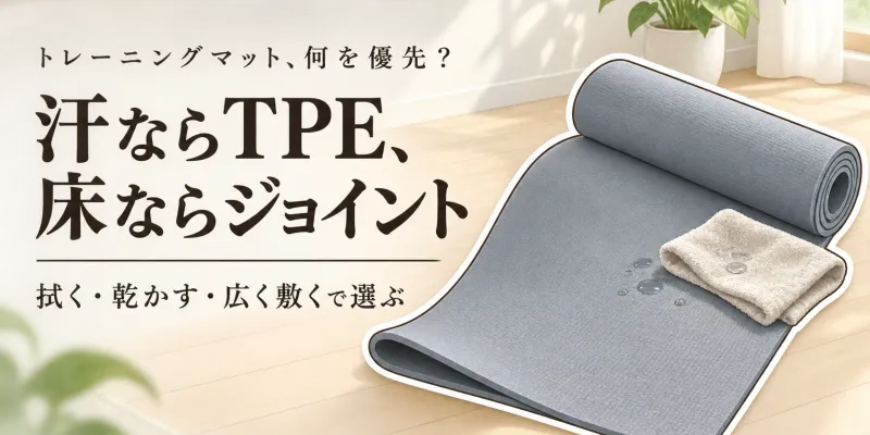 トレーニングマットの素材の違い｜TPEヨガマットとジョイントマットを汗・床・片付けで使い分け